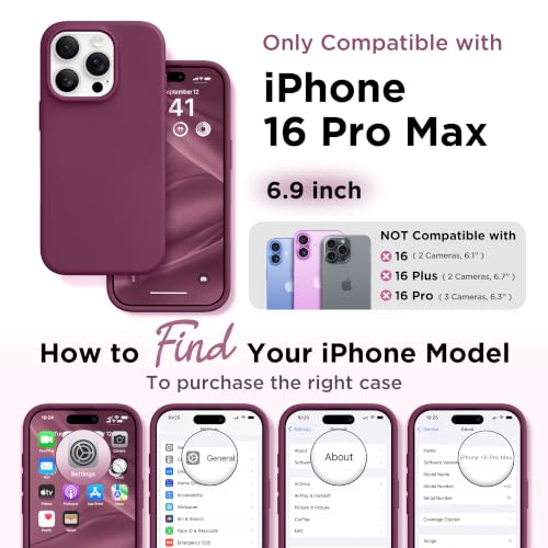 Image of GolbinBox Magnetic for iPhone 16 Pro Max Case, Silicone Cover, Deep Red