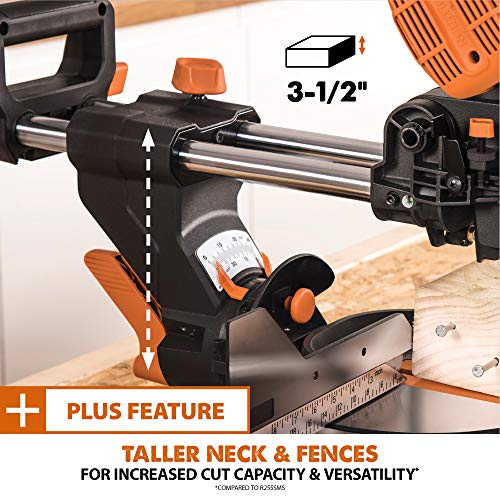 Evolution Power Tools R255SMSDB+ 15 Amp 10 in. Premium Dual Bevel Sliding Miter Saw w/Laser and Multi-Material Cutting Blade