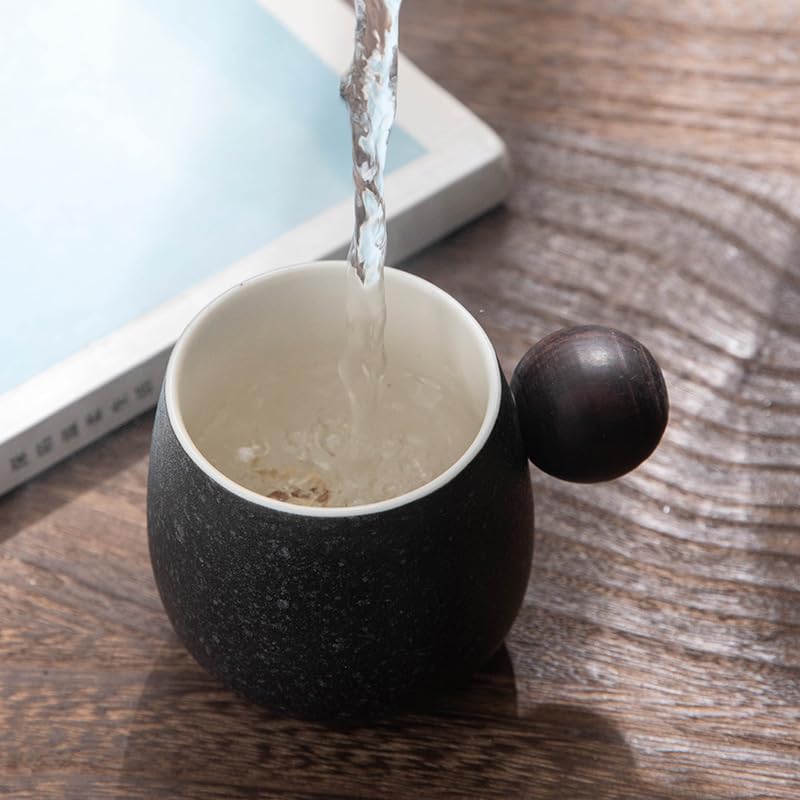 VACUUMRT Large Capacity Ceramic Coffee Mug with Handle, Flower Design