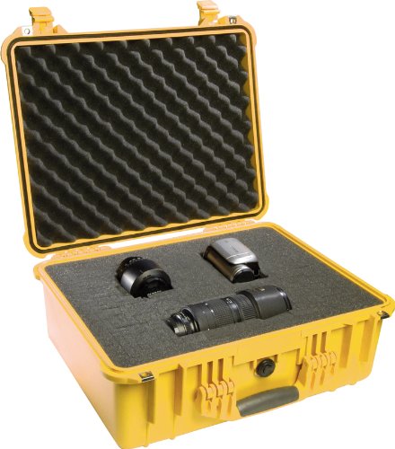 PELI 1550 Maletín rígido estanco para Drones y Equipos fotográficos, IP67 estanco e Impermeable al Polvo, 33L de Capacidad, Fabricado en Alemania, con Espuma Personalizable, Color Amarillo - imagen 3