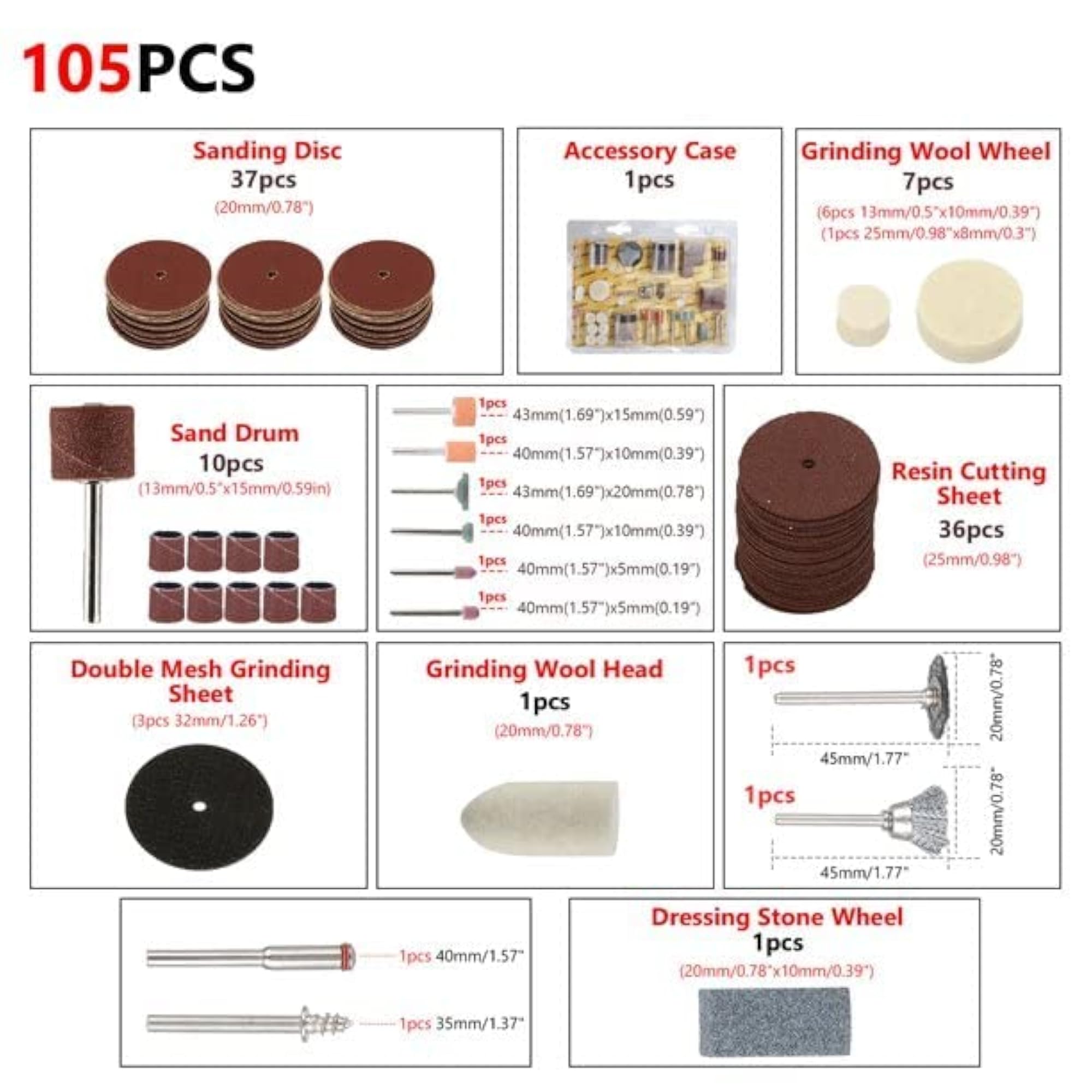 105 Pcs Rotary Tool Accessory Set for DIY Tools