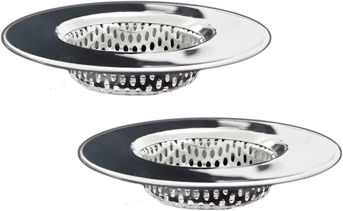 Seatery 2PCS 3.0" Top / 1.75" Basket Bathtub Drain Strainers, Shower Drain Hair Catcher, Stainless Steel Drain Cover Basket for Bathroom Laundry Floor Drain