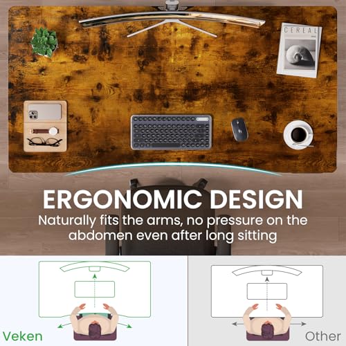 Image of Veken 63 x 28 Inch Electric Standing Desk with Adjustable Height, Sit to Stand Computer Table for Study, Work or Gaming, Home Office Desk Brown