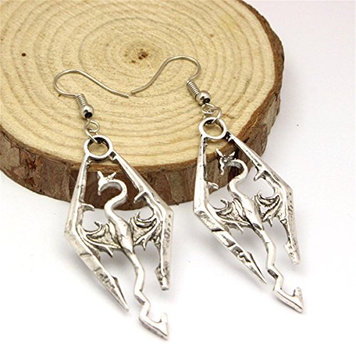 Jewelry tycoonSkyrim Inspired Earrings Dinosaur Earrings Skyrim Elder Scrolls Dragon Ear Studs Vintage Earrings for Men for Women