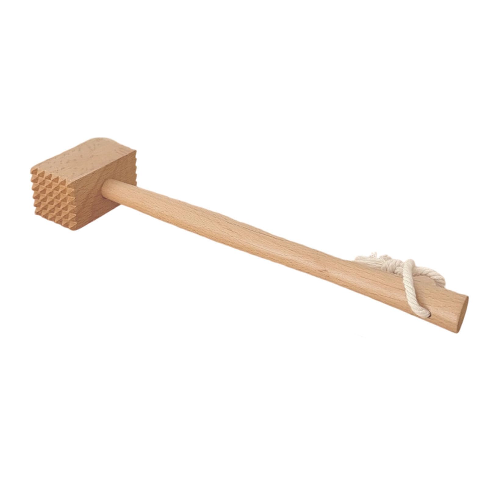 hogtnd Portable Meat Tenderizer Natural Beech Wood Tenderizer Hammer for Cooking Poultry Fish Kitchen Utensils Double Sided Beaters