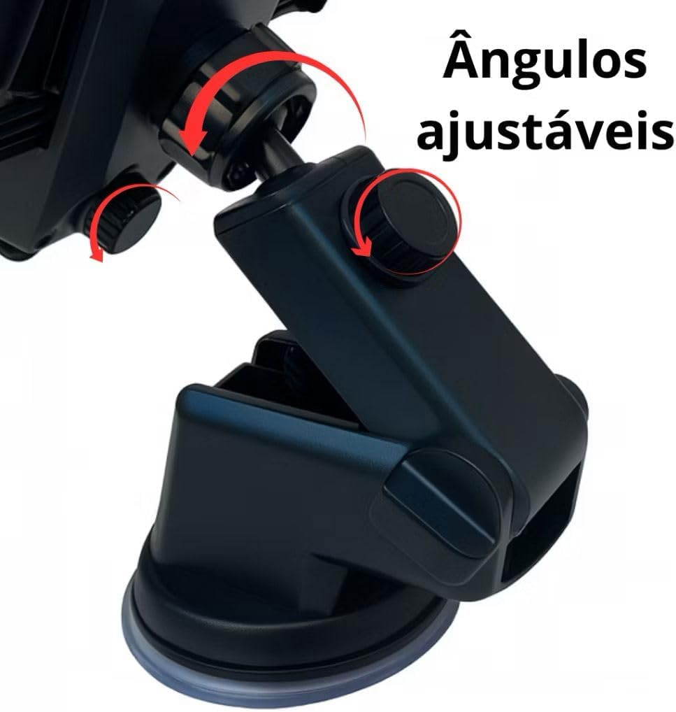 Suporte de Celular para Carro com Ventosa Reforçada Fixação no Painel Trava Automática Antiqueda Ideal para GPS Waze e Uber Compatível com Smartphones Modelo Premium
