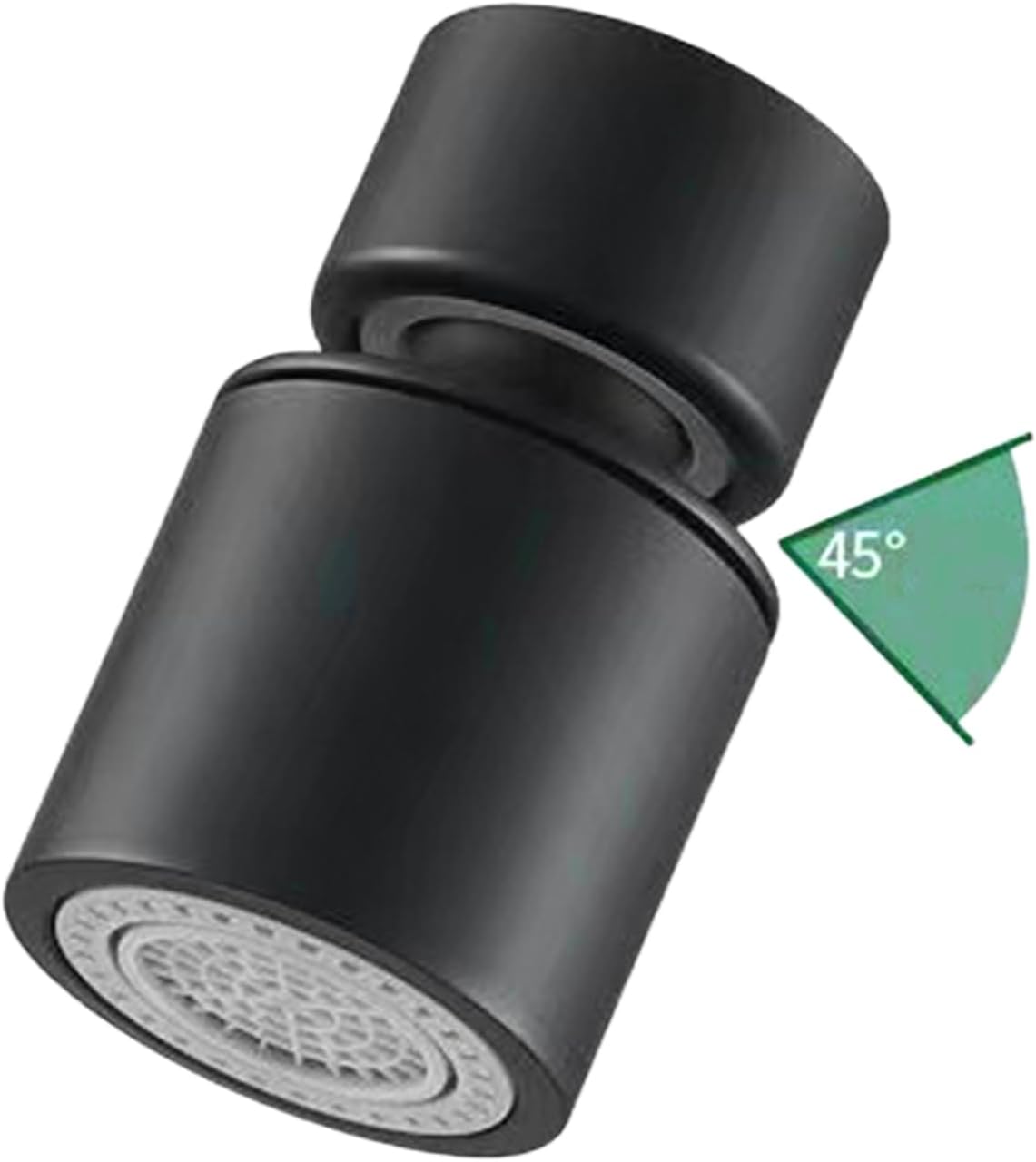 360° rotatable dual-mode faucet accessory, black, universal kitchen sink attachment, adjustable angle to 45°