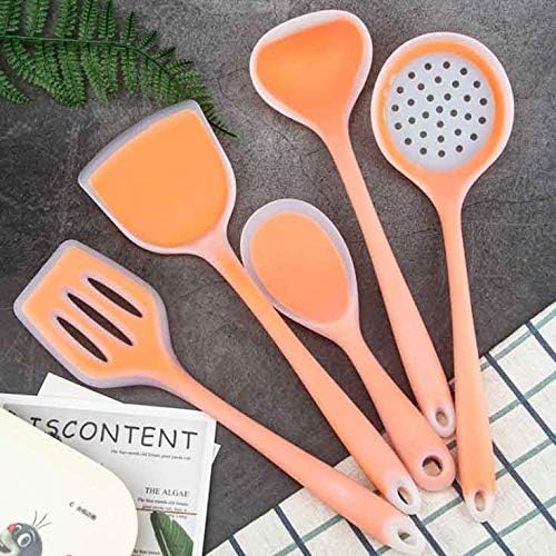 5pcs Silicone Kitchenware Non-Stick Cookwarre Cooking Tool Spatula Ladle Shovel Spoon Soup Kitchen Utensils Set