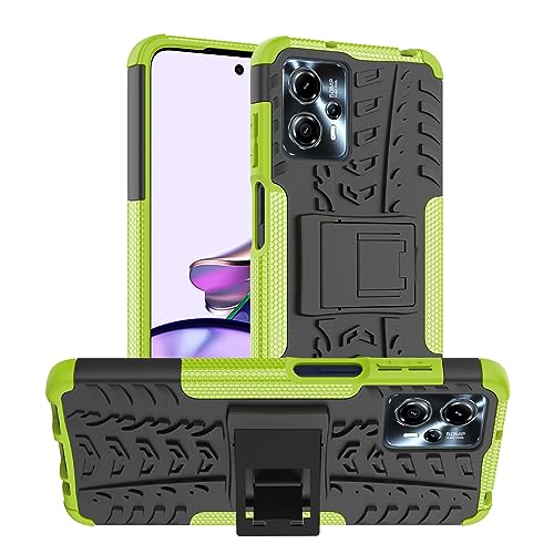 iCatchy for Motorola Moto G13 / G23 Case Heavy Duty Hard Tough Dual Layer Hybrid Kickstand Shockproof Cover compatible with Motorola G13 / G23 Phone Case (Lime)