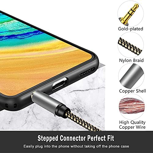 3.5mm Headphone Splitter Adapter, 3.5mm Male TRS to 2 Dual 3.5mm Female Audio Stereo Y Splitter Nylon-Braided Two Way 3.5mm Dual Headphone Jack Adapter for Earphone and Headset 0.3M
