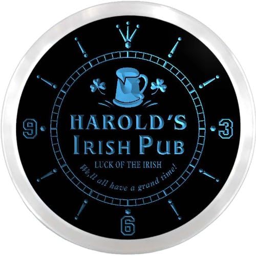 AdvPro ncx0044-tm Harold's Irish Pub Custom Name Neon Sign Clock