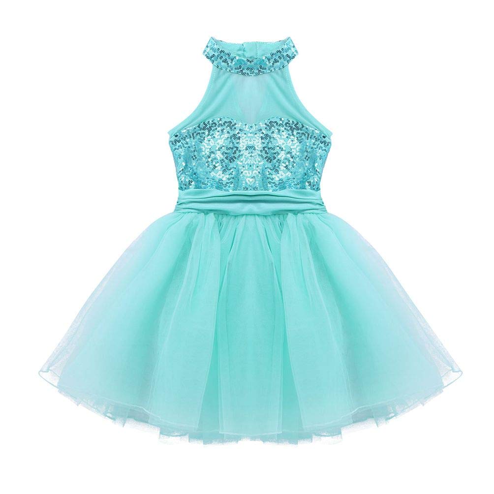 sachin and babi light blue dress Kids Girls Outfits Sets Costume Sequins Tutu Dress Built-In Crotch 2Pcs  Halter