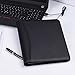Portfolio PU Leather Portfolio Folder A4 Document Organizer with Cards Slots Loose Leaf Loop for Business Professionals