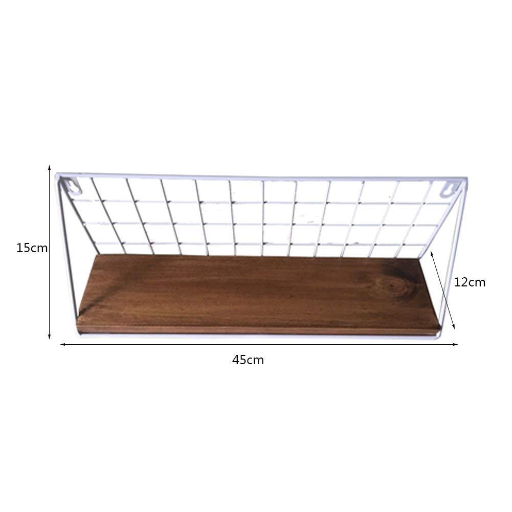 Estantería de almacenamiento para el hogar, estante de hierro forjado, estante de almacenamiento de pared para colgar en la pared, tablero de palabras, mesa de acabado de casa, retro, color