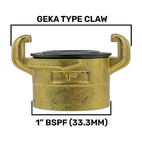 Professional Brass Claw Hose connectors/Fittings,Male/Female bsp Thread (1" bsp Female) as Used by Professional Gardeners,Landscapers and Nursery Workers - Image 2