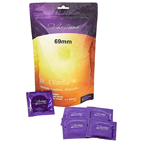 Miniatura 2 de Vibratissimo Condones Xxl Vanilla Paquete De 50 I Preservativos Premium Con Aroma I Condones Vainilla Con Grosor De Pared Fino Y Aromatizados I Condones Sensitivos Ultrafinos I B 69mm