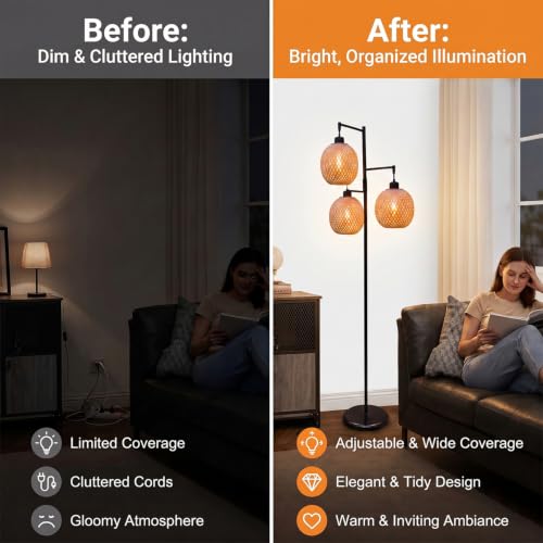 Image of Premium Decorative LED Floor Lamp & Glass Art Collection - Modern FlloNight Light - Unique Aesthetic Home Gift (Rayzen)