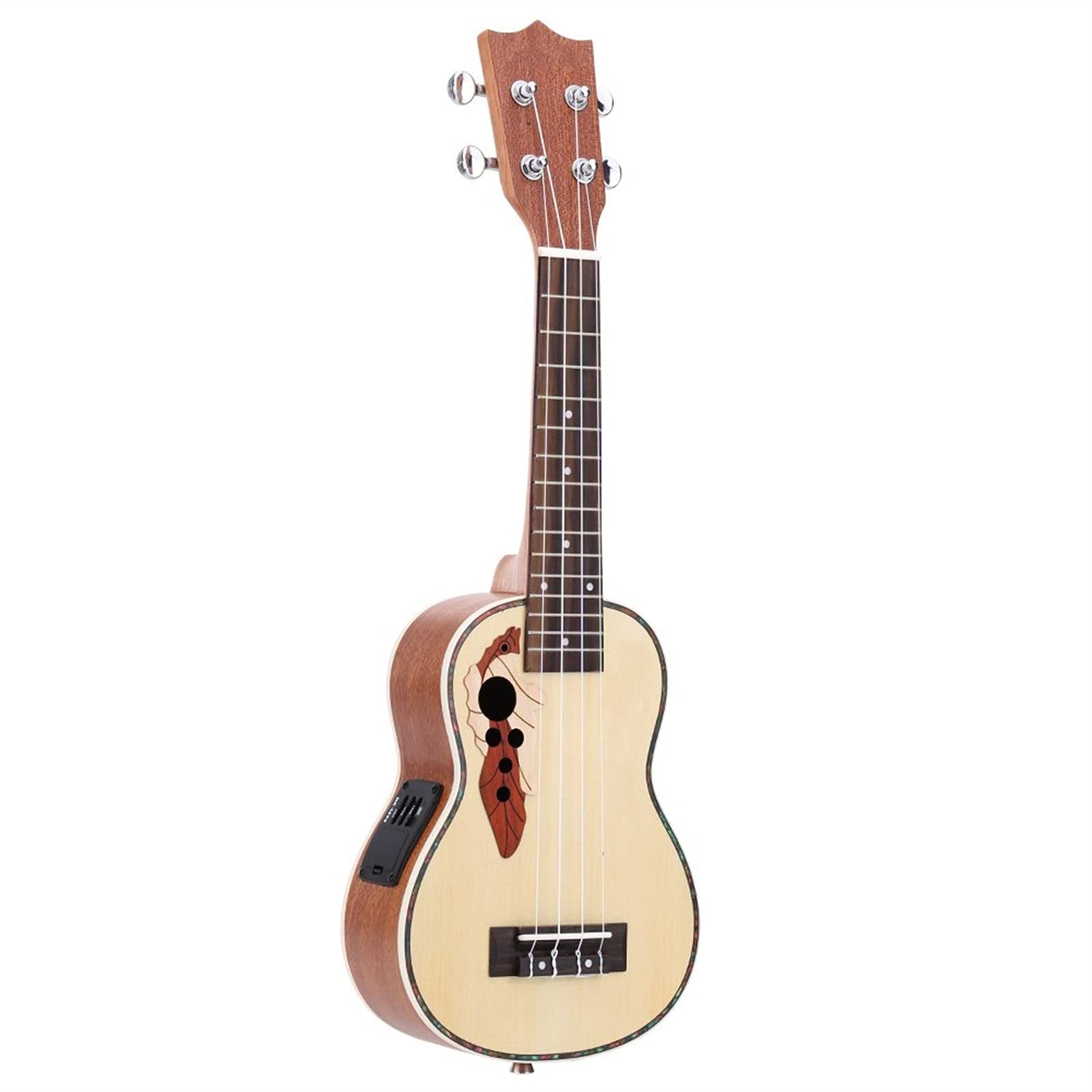 Ukulele Accoustic 21 "Acoustic Ukelele Mini Chitarra 15 Fret 4 Corde Strumento A Corda Concerto Ukulele