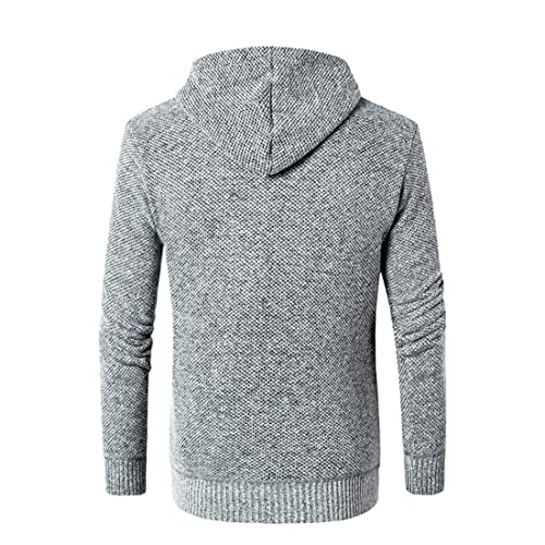 Kinkia Men's Zip Up Hoodies Casual Long Sleeve Full Zipper Sherpa Fleece Lined Knit Cardigan Sweater Jacket with Pockets2
