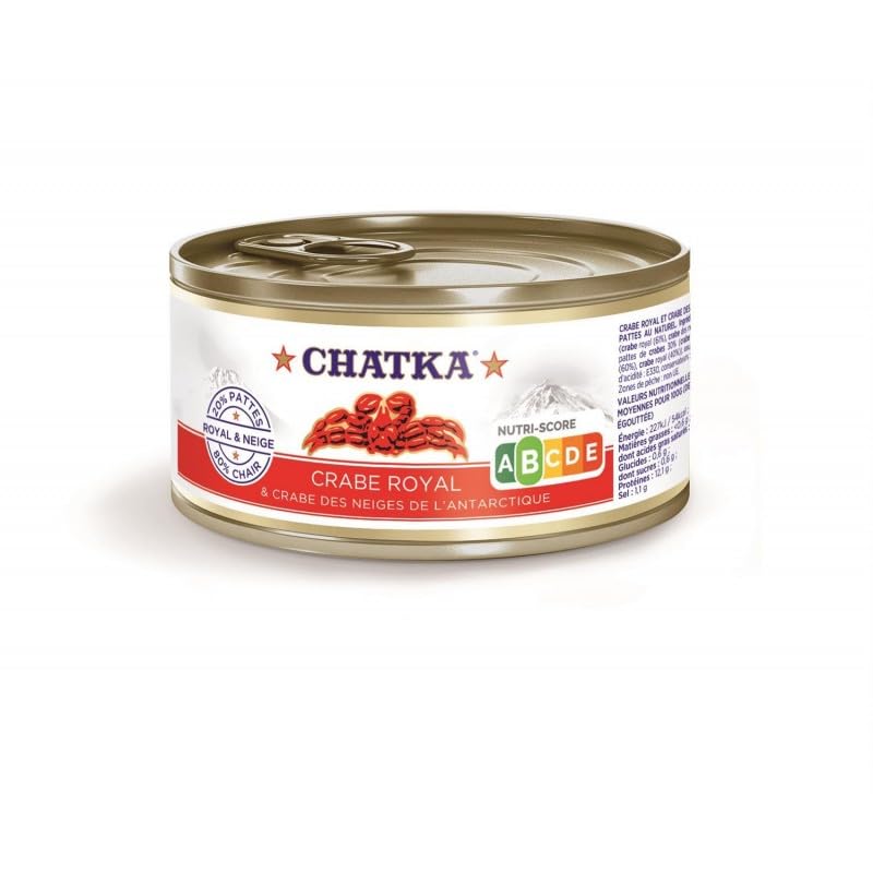 Délice de l'Antarctique : Chatka - Boîte de Crabe Royal & Crabe des Neiges, 180g - 20% Chair Excellente Fraîcheur Catégorie: Epicerie Sal - Le Lot De 2