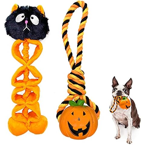 Christmas Dog Toys, 2 Pack Dog Christmas Toys, Dog, Cotten Rope Tug of War Dog Teething Toys for Small Medium and Large Dogs Cover