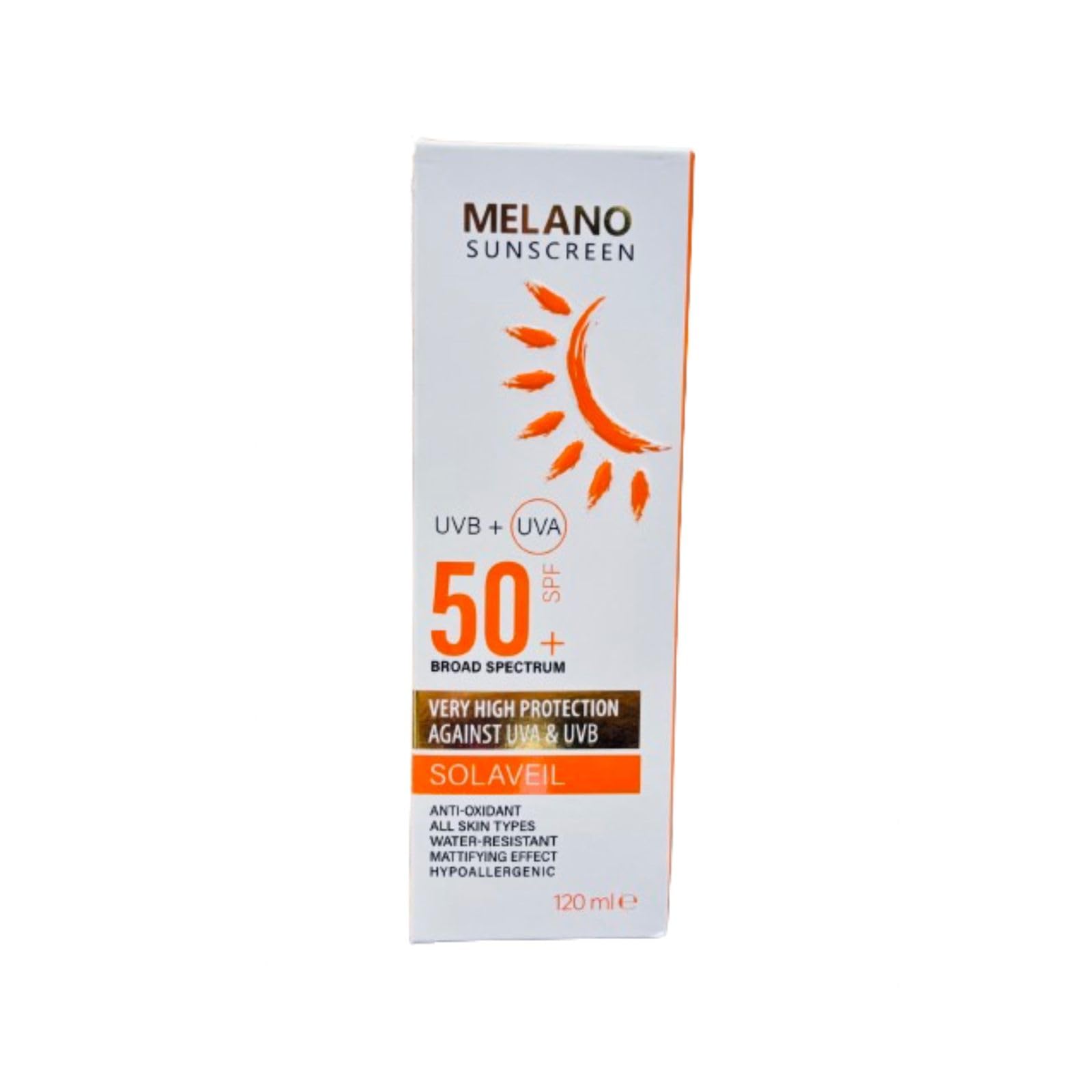 GenericMelano Sunscreen UVB + UVA 50+ SPF 120ml