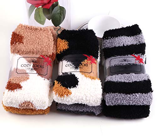 Toes Home 6 Paar Kuschelsocken Damen, Wintersocken Flauschige Socken Antiruschsocken, Warme Bettsocken Haussocken 36-42