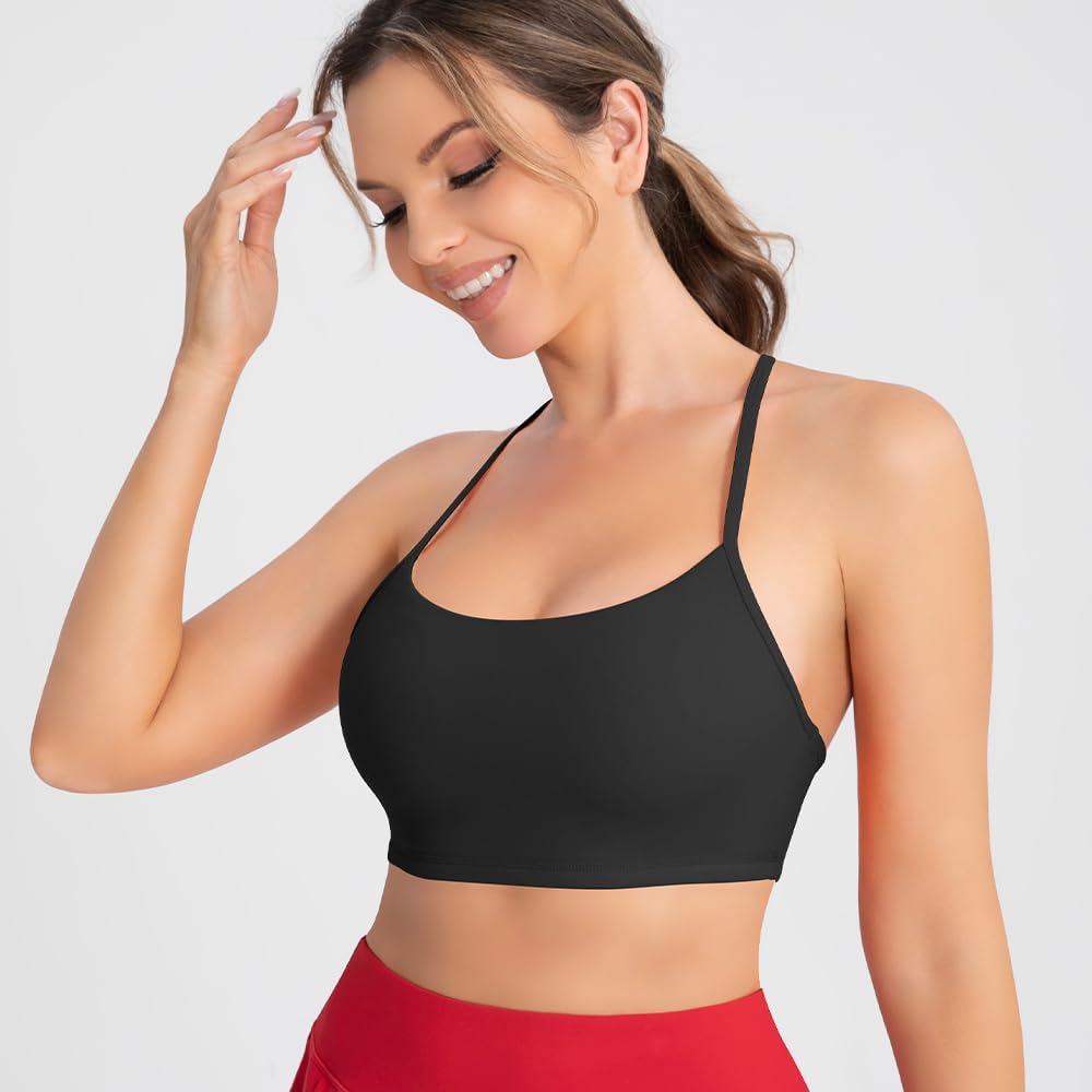 Women's Sports Bra, Medium Support, Padded Wireless Yoga Crop Top, Breathable Workout Top for Fitness, Running - Image 2