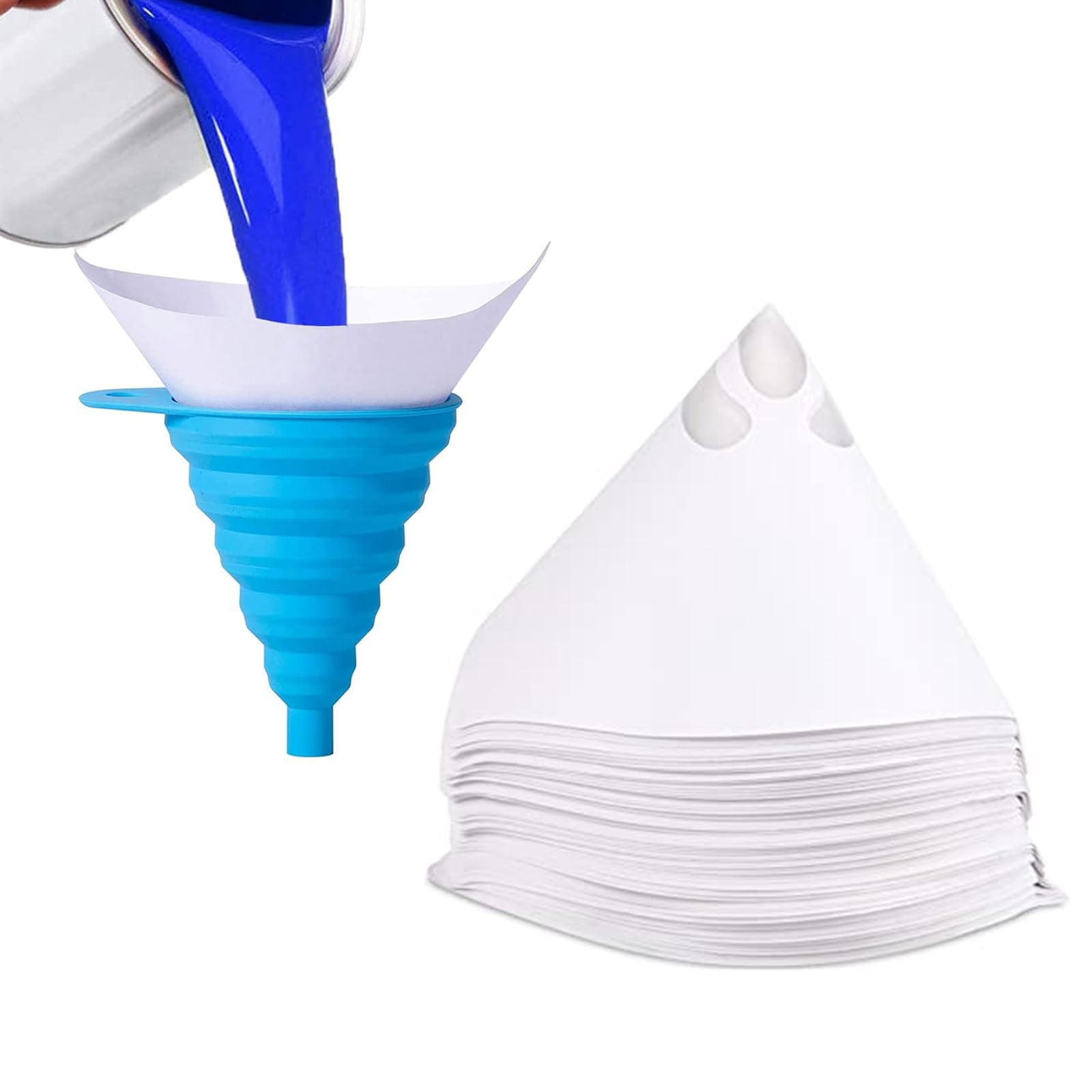 50 Filtri Conici Per Vernice + Imbuto In Silicone - Per Pittura E Resine - Foto 13