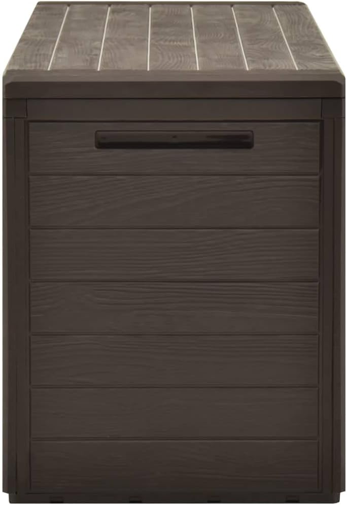 Patio Storage Box,Outdoor Toy Box,Outdoor Cushion Storage,Pool Storage,Outdoor Towel Storage,for Patio Furniture, Pillows, Pool Supplies, Garden Tools, Brown 45.7"x17.3"x21.7"