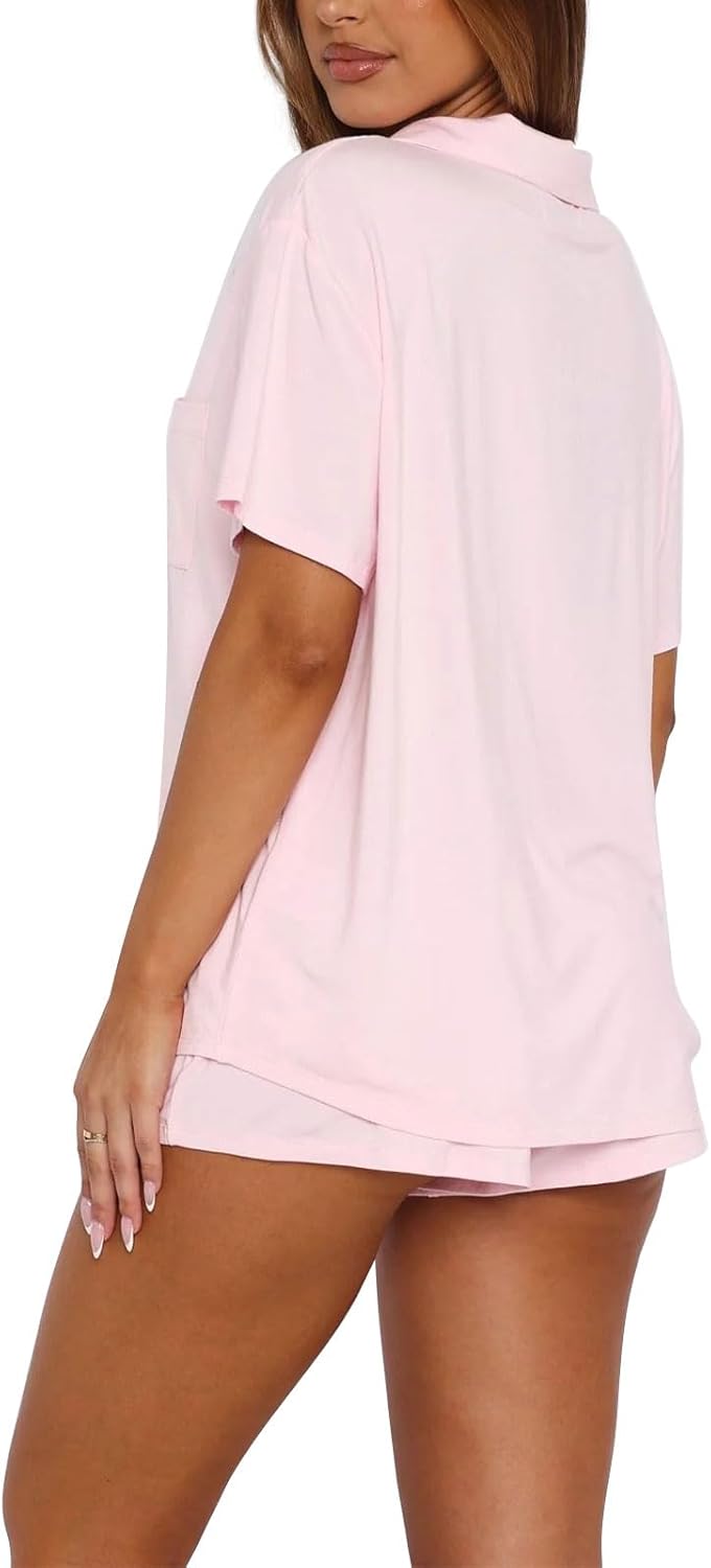 Lounge Sets for Women Pajama Sets 2 Piece Short Sleeve Button Down Soft Pjs Woman loungewear Pajamas set - Image 5