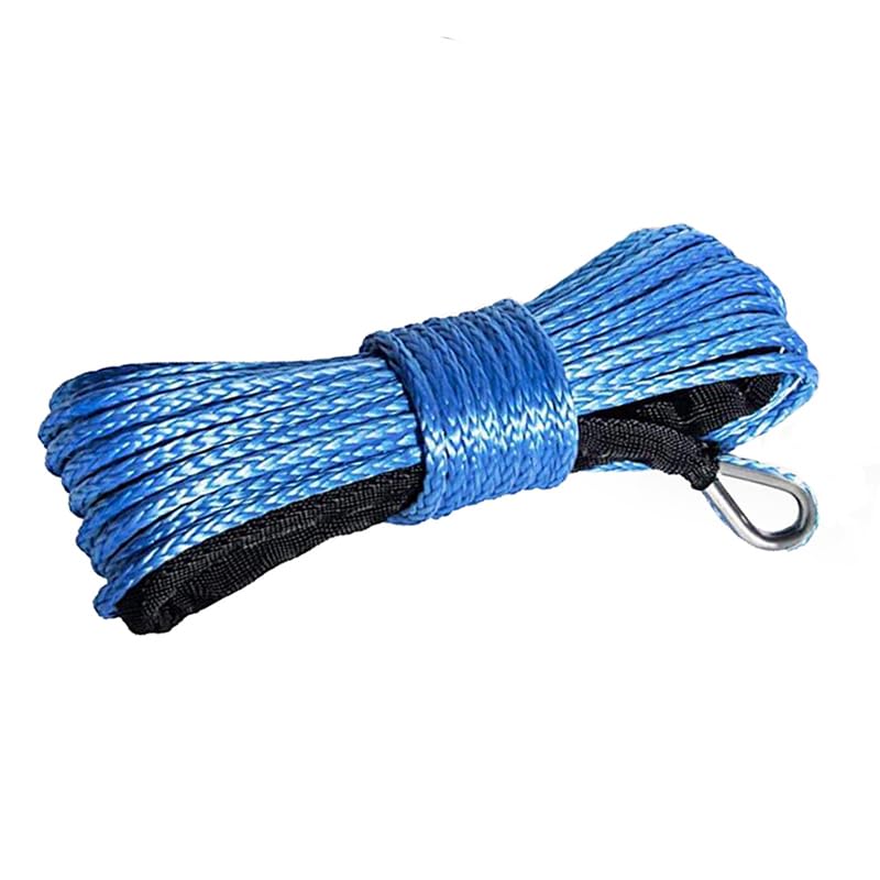 Lina wyciągarki, 8mm x 15m syntetyczna linka wciągarki/lina UHMWPE Kabel z osłoną do 4x4 4wd Atv Utv Suv Offroad(Blauw)