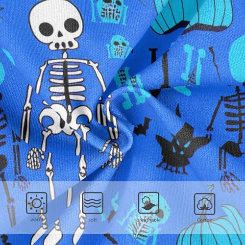 CHIFIGNO Boys Cotton Underwear Soft Briefs Breathable Underwear Briefs for Toddler Boys, Cute Skeletons Pumpkins Blue3