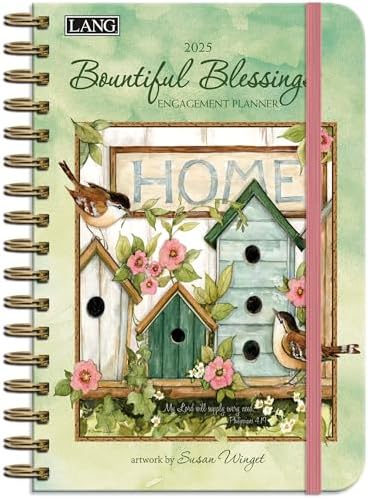 Linda Nelson Stocks 2025 Spiral Engagement Planner - Weekly & Monthly Calendar, Spiral Bound, Rural Art Design