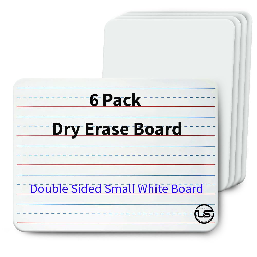 Small White Dry Erase Board for Kids 6pk. Double Sided Lapboard Mini Ideal Dry Erase Board Perfect for Homeschool Supplies, Office, Classroom