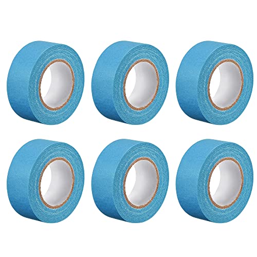 Image of uxcell 6Pcs 25mm 1 inch Wide 20m 21 Yards Masking Tape Painters Tape Rolls Light blue