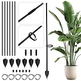 TZEKING Pflanzenstütze,6 Stück Rankhilfe,Höhenverstellbarer Pflanzenhalter für Zimmerpflanzen,Staudenhalter,Pflanzen Stütze,Robuste Pflanzenstütze für für Monstera Orchideen Tomaten Rosen und Blumen