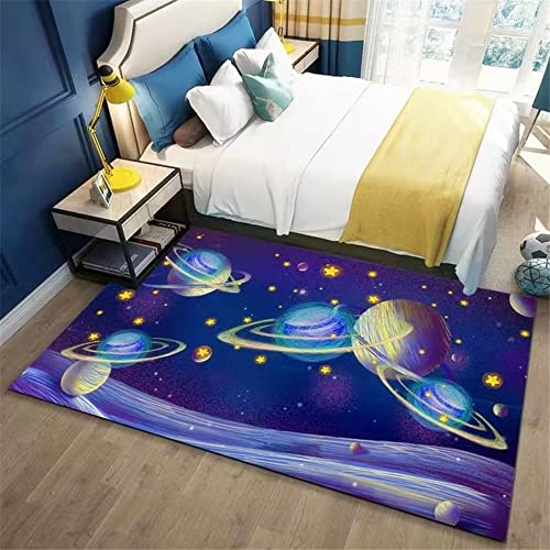 Tapis de chambre adulte motif galaxie bleue moquette extérieur pour terrasse et salon cosy - 2