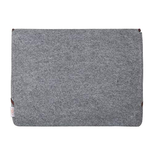 Image of OON 13 Inch Felt Laptop Sleeve Clingy Grey Outer Size 14.4 inch x 10.2 inch Easy to fit 13 inch Laptop Sleeve