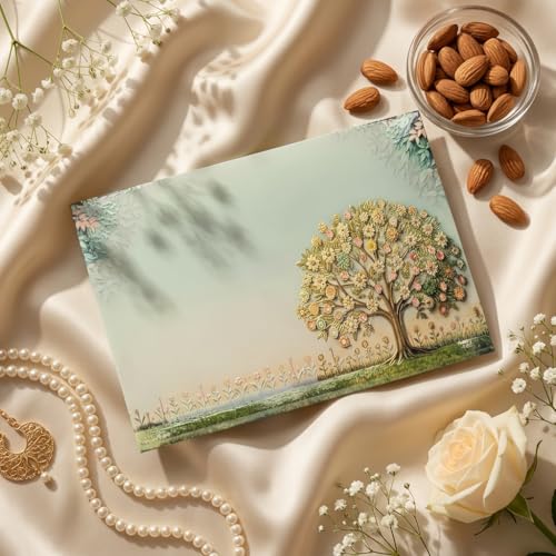 Image of Fonsie cash shagun Pocket small size (4.53 * 3.35 inches) fancy design envelopes pack of 70 for gifting money on wedding gift, baby shower, shagun, family gatherings (Glossy raised finish, 3D Tree).