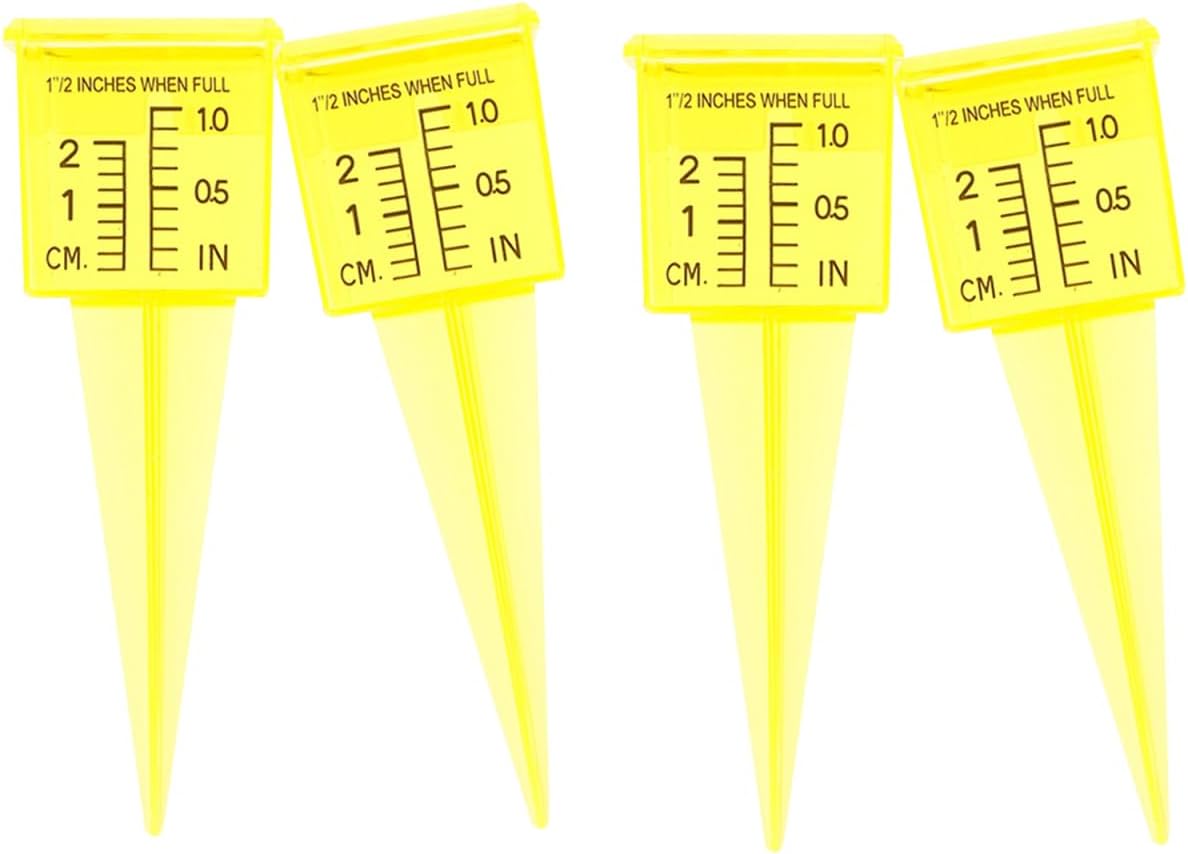 DOITOOL 4Pack Rain Gauge Outdoor, 1.5 inch Sprinkler Gauge for Lawn Water Gauge with Wide Mouth Sprinkler Rain Gauge, Outdoor Water Measuring Tool for Garden Lawn Backyard