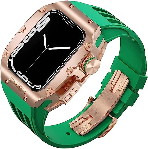 Kit de modificación de titanio para Apple Watch 45mm con correa de goma deportiva resistente