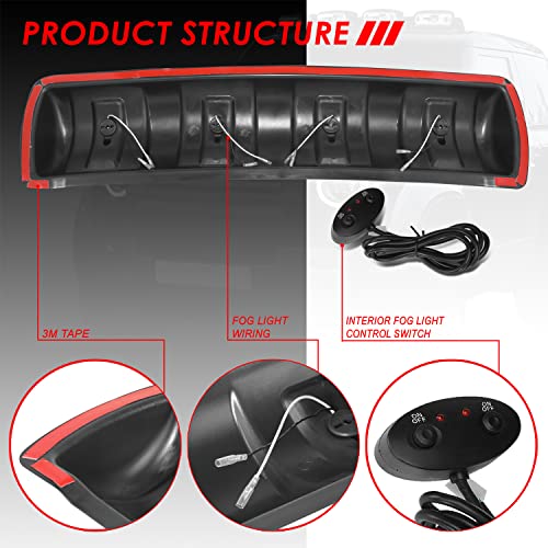 Auto Dynasty Universal Front Top Roof Mounted Driving Fog Light Lamps With Switch And Wiring Harness, Black Frame Clear Lens #TOP2
