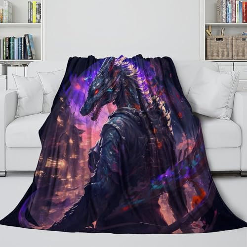 Couverture fantastique Cyber Wolf art numérique 3D microfibre de qualité - 6
