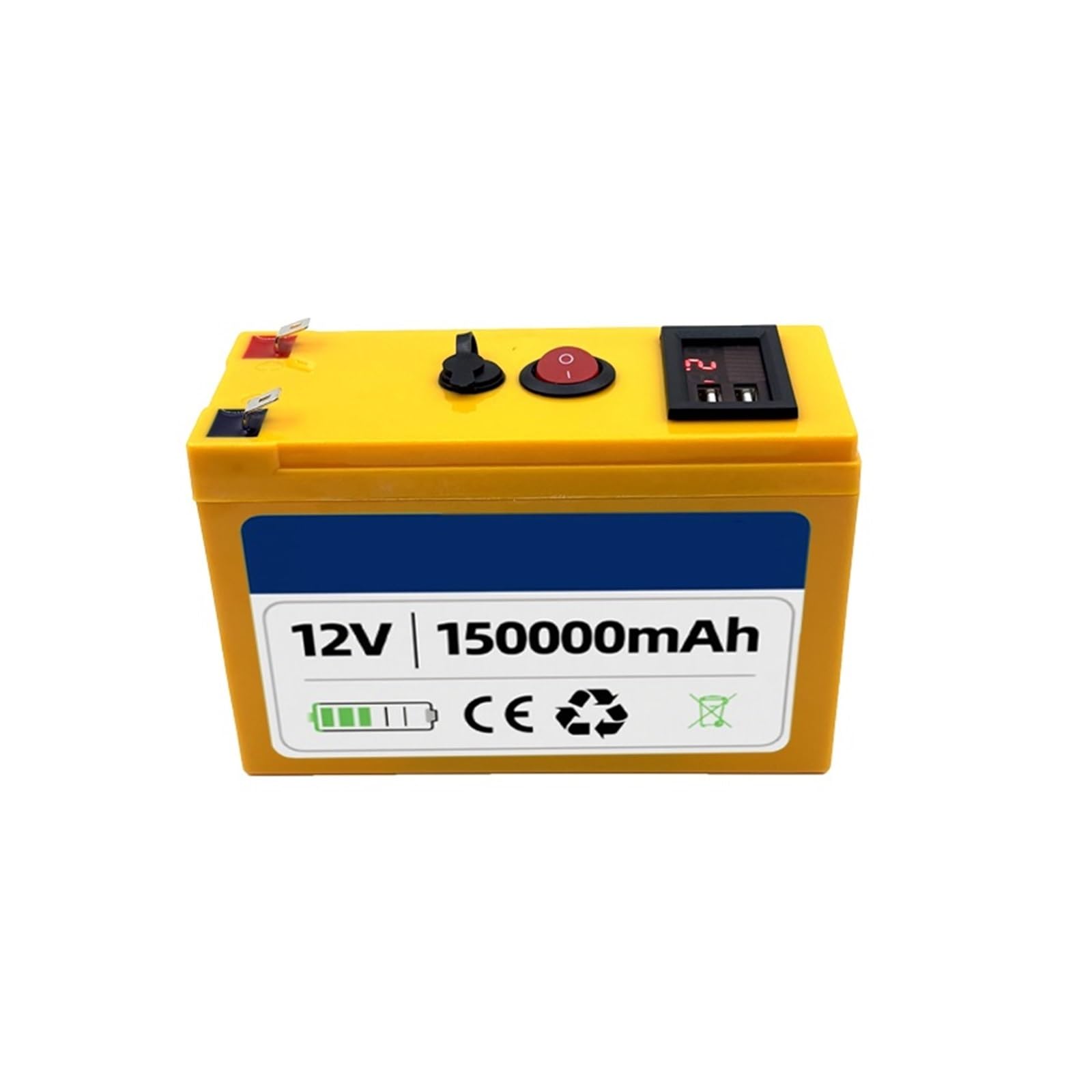 Batteria A Ciclo Profondo Batteria Al Litio LiFePO4 12V 150Ah | BatteriaBatteria ricaricabile portatile Porta di visualizzazione alimentazione integrata Ricarica(150000mAh)