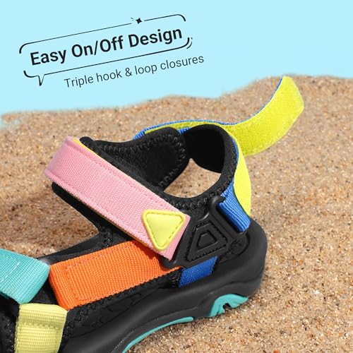 Image of DREAM PAIRS Boys Girls Sandals Kids Adventurous Light-Weight Adjustable Straps Summer Water Shoes (Toddler /Little Kid /Big Kid)