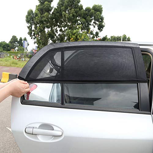 iMounTEK Universal Car Truck SUV Rear Side Window Premium Sun Shade. UV Rays & Glare Protection, See Through Mesh, Keeps Mosquitoes Out, Protects Upholstery/Baby/Adult/Pet & Keeps Vehicle Cool- 2 PACK - Thumbnail 6