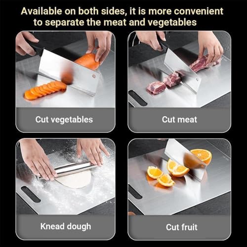 Titanium Cutting Board - 2025 New Upgrade 100% Pure Titanium Cutting Boards For Kitchen, 1 Pack Double-sided food-grade Cutting Board For Cutting Meats, Fruits And Vegetables (12"L x 9"W) - Image 6