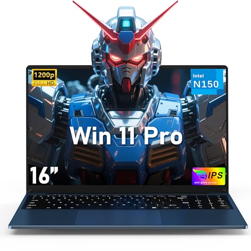 16 Inch Laptop Computer, Gaming Laptop 2025, 16GB RAM 1TB SSD, N150 Processor(Up to 3.6GHz), FHD 1920 * 1200, 180° Open, Backlit, BT4 WIFI5, Windows 11 Pro, 6000mAh/46.2Wh, Premium Navy