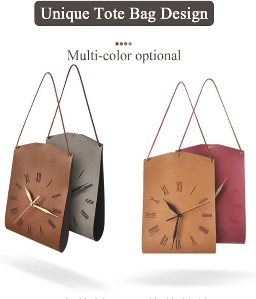 Relojes de Pared Relojes de pared retro Reloj de pared con forma de bolsillo creativo Reloj de pared de cuero Reloj de pared alimentado por batería Reloj de pared sin garrapatas elegante exquisita